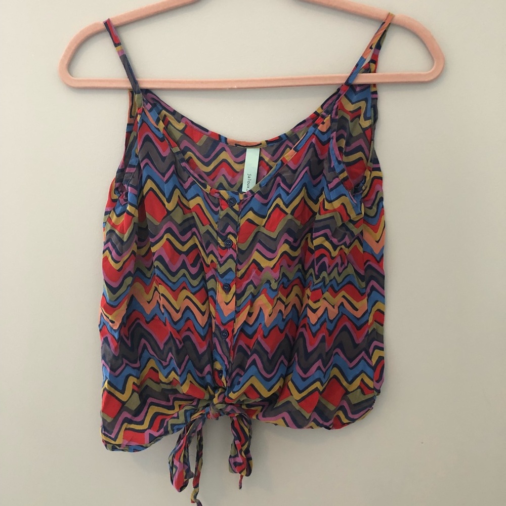 Chevron tie tank top